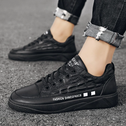 Кроссовки, универсальная трендовая повседневная обувь, туфли для кожаной обуви, 2022 года, тренд сезона, крокодиловый принт, в корейском стиле