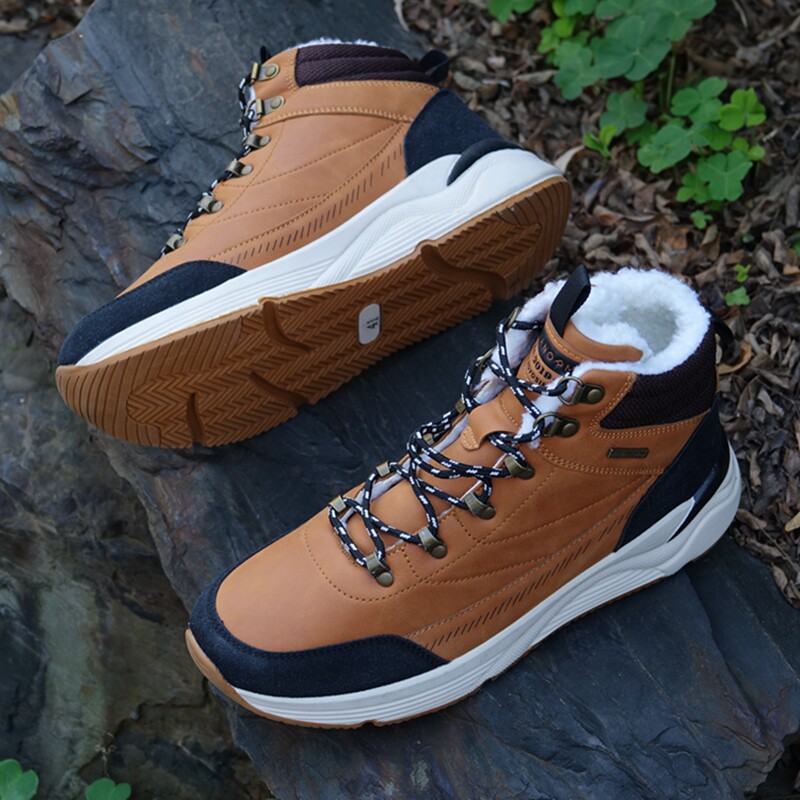 官网同步！外贸原单冬季加绒保暖实心底大棉鞋雪地靴防水中邦男鞋,淘宝优惠券,粉丝福利购,淘宝优惠卷