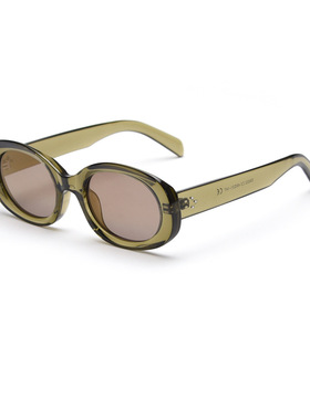 复古椭圆时髦街拍偏光太阳镜