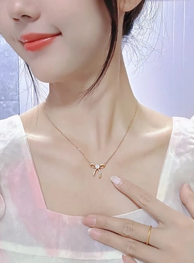 新款钛钢项链不掉色女夏季高级感小众网红吊坠百搭轻奢锁骨链配饰