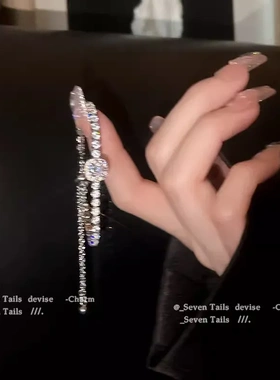 韩版气质微镶锆石手链女生小众抽拉可调节手环个性简约高级感手饰