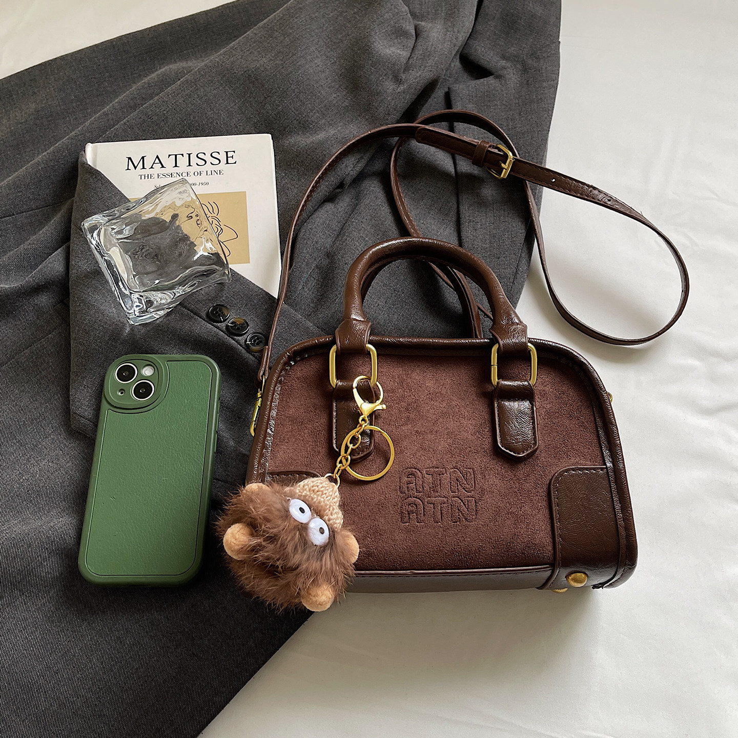 复古麂皮绒手提包包女2025新款冬时尚百搭单肩斜挎包爆款波士顿包,淘宝优惠券,粉丝福利购,淘宝优惠卷