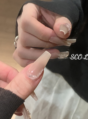 渐变清冷冰花长芭蕾穿戴甲