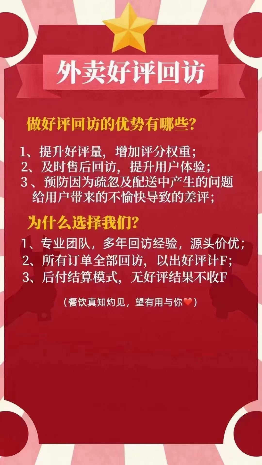 美团饿了么外卖人工客服电话回访售后服务售后回访管理评外卖处理 - 图1