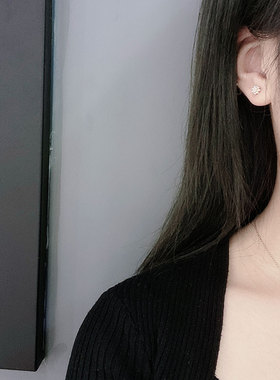 925银针气质小米珍珠耳钉女