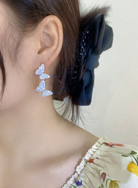轻奢925银针女蝴蝶耳环