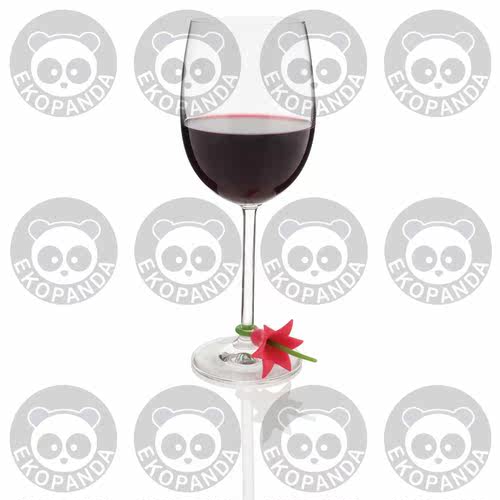 Trudeau Duo Tone Floral Wine Charms, Set of 12  酒杯标识假花 - 图2
