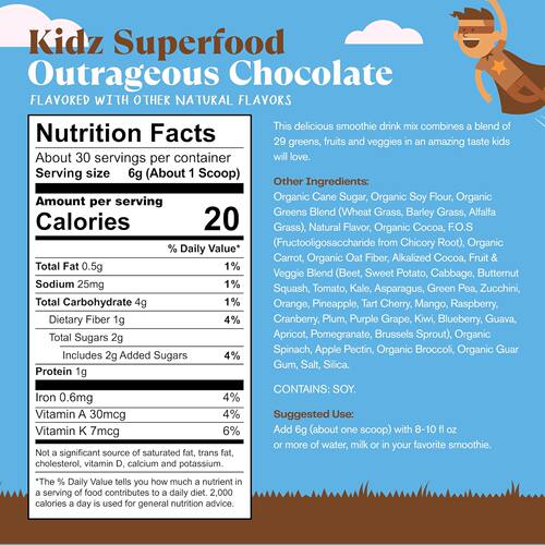 Amazing Grass Kidz Superfood Blend, Outrageous Chocolate - 图0
