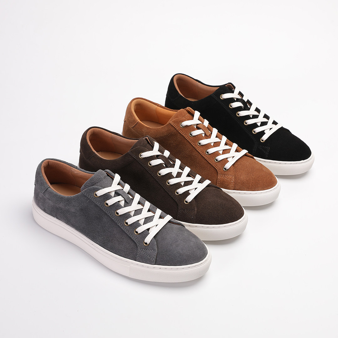 【质保90天】弓长梦新款透气板鞋韩版潮流男士手工磨砂牛皮休闲鞋,淘宝优惠券,粉丝福利购,淘宝优惠卷