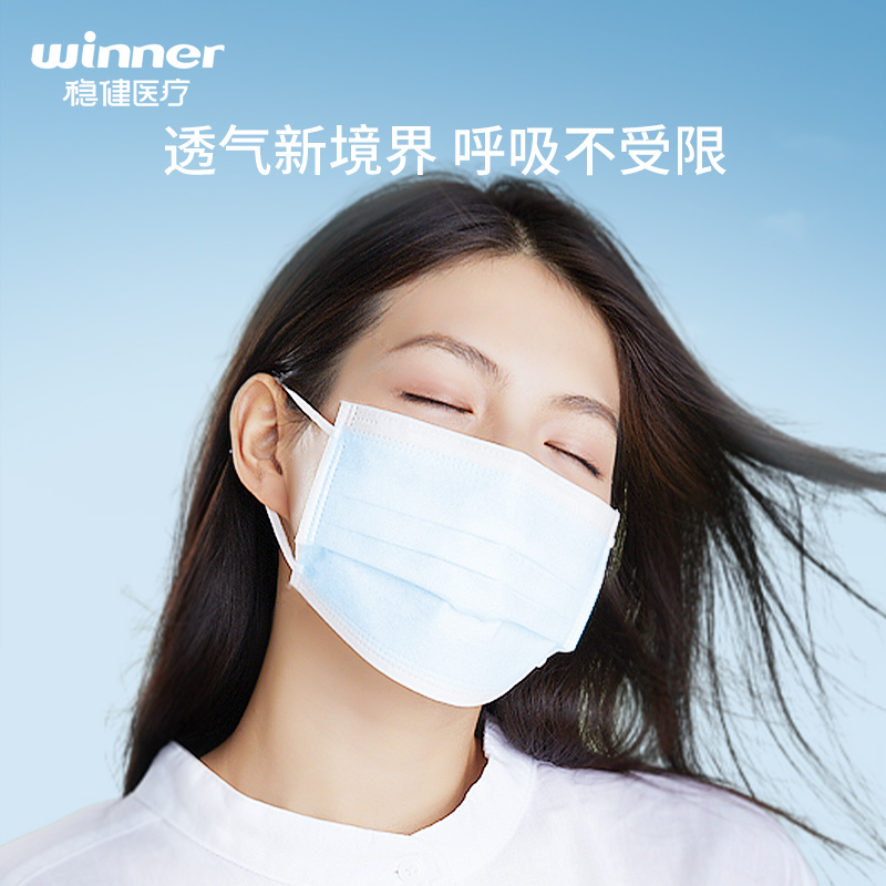 winner稳健医疗一次性外科口罩医用三层成人男女高颜值非独立装春 - 图2