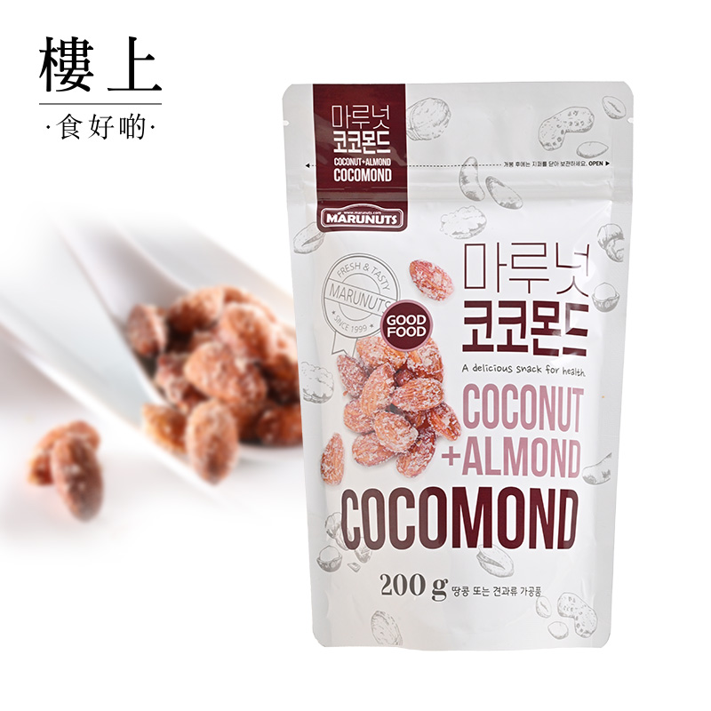 中国香港楼上  韩国椰丝杏仁 200克 巴旦木 (直邮) - 图0
