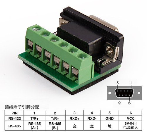 z-tek力特RS485接线柱RS422接线板RS232接线端子DB9针免焊接头TTL接线器6Pin盒装6位ztek端子台9孔母头ZY270 - 图3