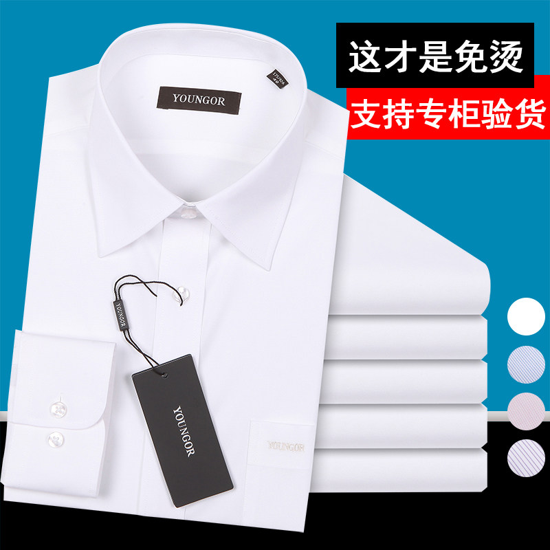 雅戈尔长袖商务正装休闲百搭白衬衣 天露服饰衬衫