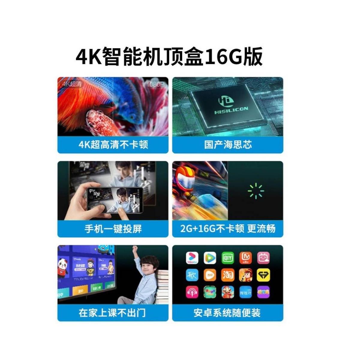 高清全网通4K网络电视机顶盒5G电视盒子内置奇异果TV通用-图1