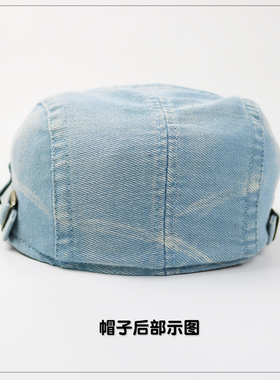 牛仔帽2025秋冬新款鸭舌帽男女仿旧休闲报童帽文艺风贝雷帽前进帽
