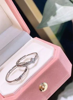 S999纯银戒指男女情侣对戒相濡以沫银素圈百搭纯银指环七夕送礼物