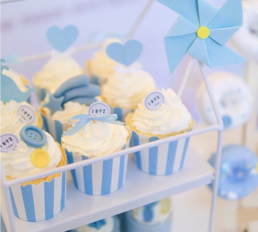 蓝色蛋糕装饰男宝小王子甜品台生日聚会甜品台插件推推乐纸杯插牌,淘宝优惠券,粉丝福利购,淘宝优惠卷