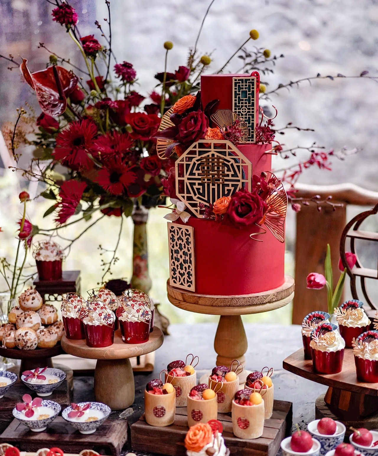 红色新中式婚礼订婚结婚接插件蛋糕插件摆件装饰推推乐喜字贴纸,淘宝优惠券,粉丝福利购,淘宝优惠卷