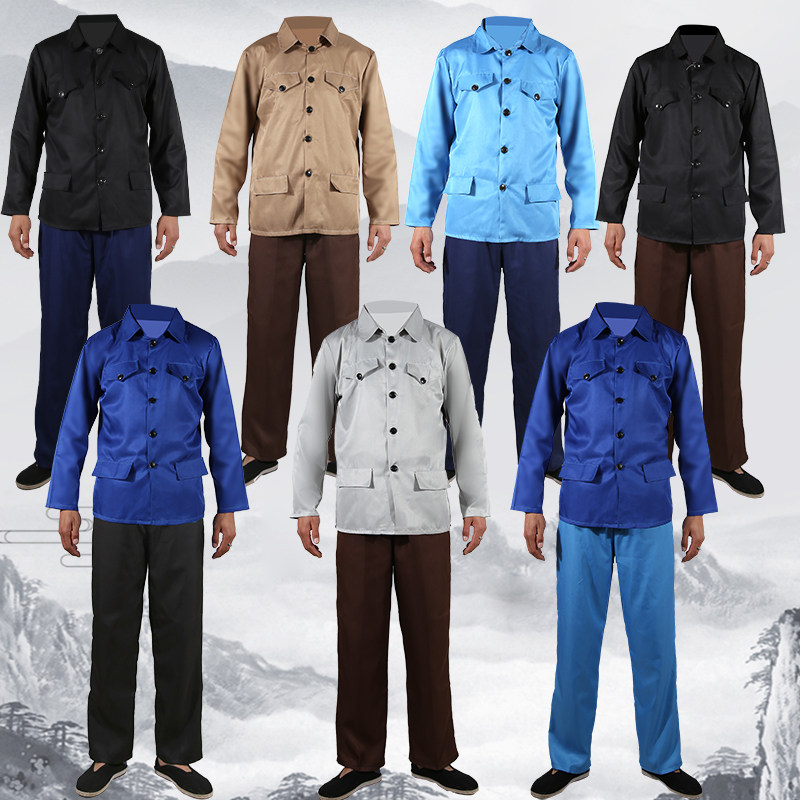 怀旧时代文革农民男70知青下乡中山装演出服80村姑年代女话剧服装 尚层衣舍演出表演服饰 淘优券