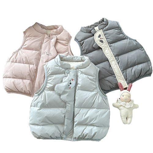 三折撤柜宝宝羽绒马甲秋冬婴幼儿轻薄羽绒衣服女童白鸭绒马夹外套 - 图3