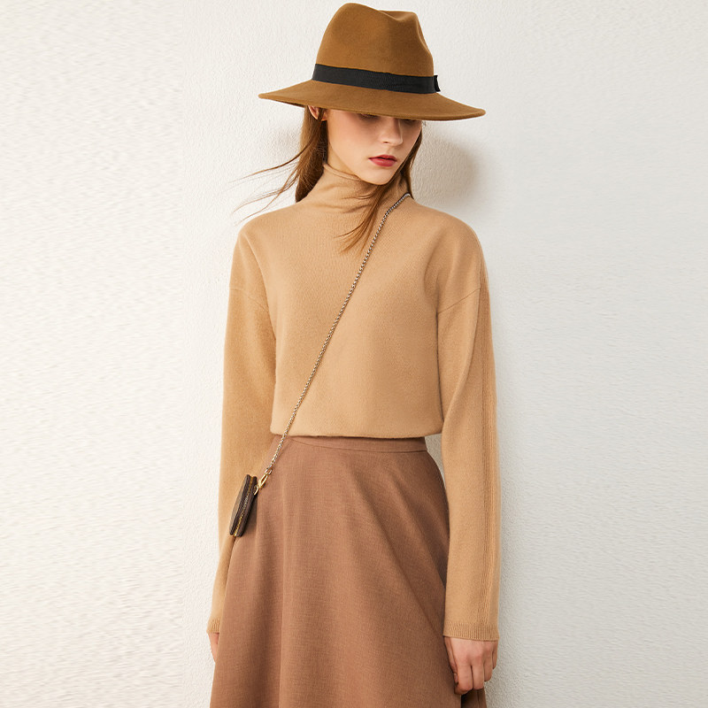 amii旗舰店秋冬羊绒衫羊毛打底衫 amii唯茵毛衣