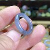 Hetian jade blue and white seed card 16 thin strips ring retro style ring circle cultural play beads running circle jade ring hanging ornament