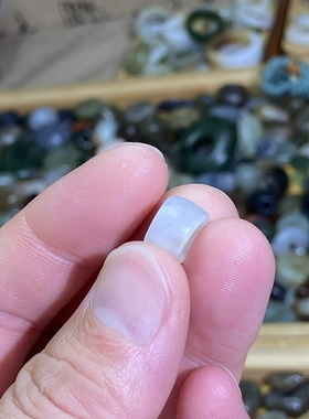 和田玉籽料卡6随型宽版小跑环古风玉环配饰文玩珠串挂饰玉环跑圈