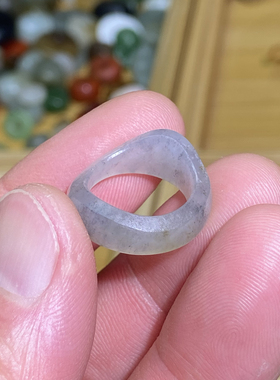 和田玉籽料卡14戒指满皮青花随型小戒圈文玩珠串跑环玉环项链挂饰