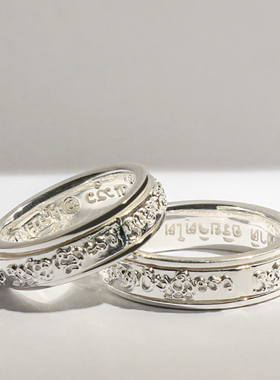 泰国佛牌正品雅察戒指纯银经文戒