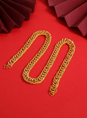仿黄金项链男boss霸气大金链子