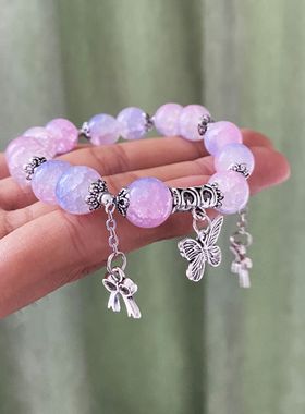 超仙蝴蝶碎珠手链小众设计