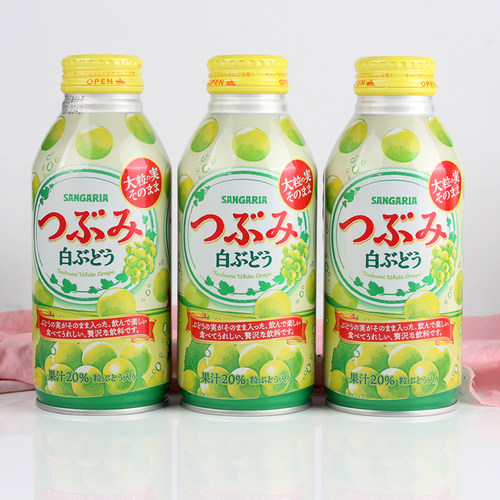 【新品】日本进口SANGARIA三佳利白葡萄大粒果肉果汁果味饮料380g - 图2
