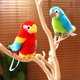 Simulated parrot standing shoulder doll lying on shoulder magnetically