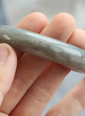 保真天然和田玉手镯56圈口证号11400755和田玉烟紫色 青海料