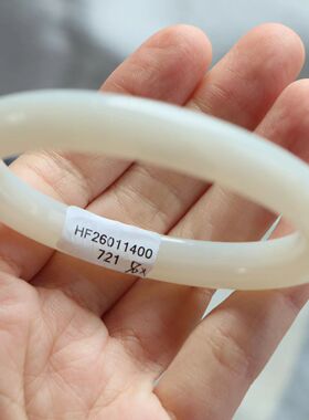 保真天然和田玉手镯56圈口证11400721和田玉烟白色 青海料