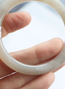 保真天然和田玉手镯56圈口证书编号1141101和田玉藕粉色烟灰色