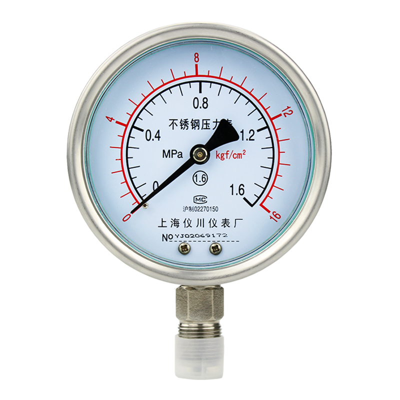 不锈钢压力表 0-0.6/1/1.6Mpa Y100BF耐震耐高温蒸汽锅炉压力表-图3