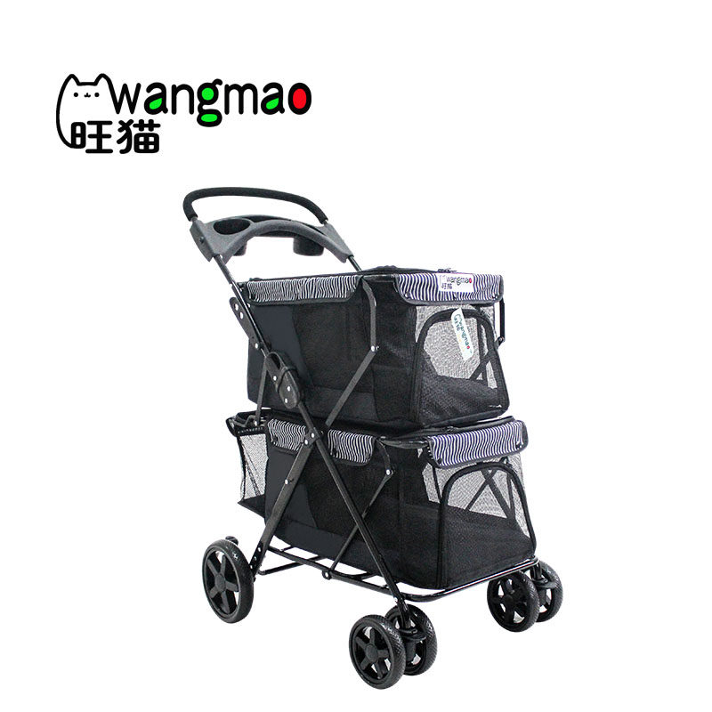 旺猫轻便折叠双层宠物手推车狗狗大空间推车笼四轮户外出行用品,淘宝优惠券,粉丝福利购,淘宝优惠卷
