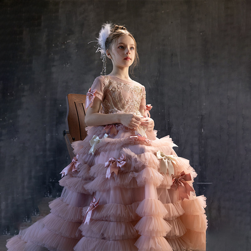 女童轻奢儿童礼服公主裙生日花童走秀主持洋气小众钢琴演奏演出服,淘宝优惠券,粉丝福利购,淘宝优惠卷