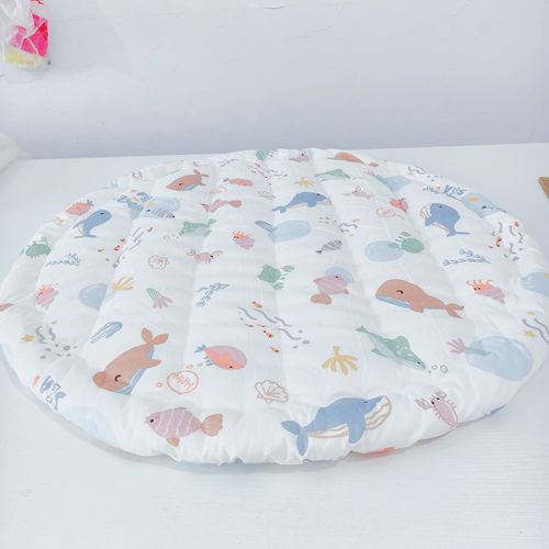 儿童纯棉花帐篷床垫褥子垫子圆床圆形被褥垫爬行铺地垫子可拆洗 - 图1