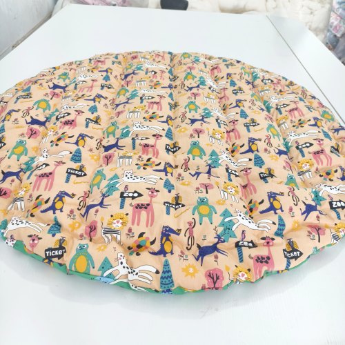 儿童纯棉花帐篷床垫褥子垫子圆床圆形被褥垫爬行铺地垫子可拆洗 - 图2