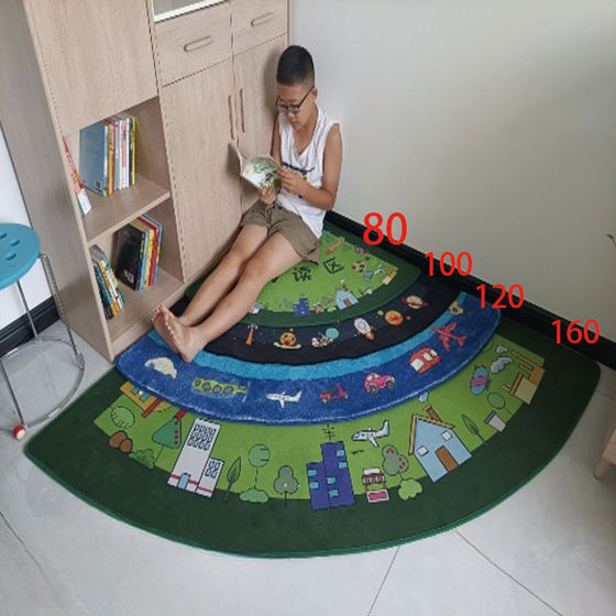 Semicircle early childhood education center reading area carpet can be customized
