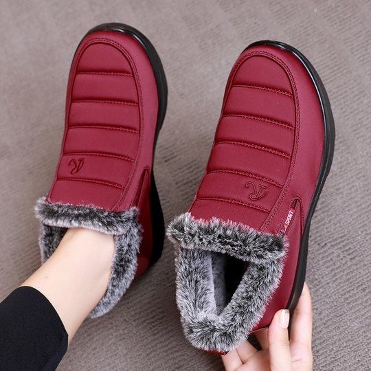 Old Beijing cloth shoes rabbit hair non-slip grandma and mother shoes