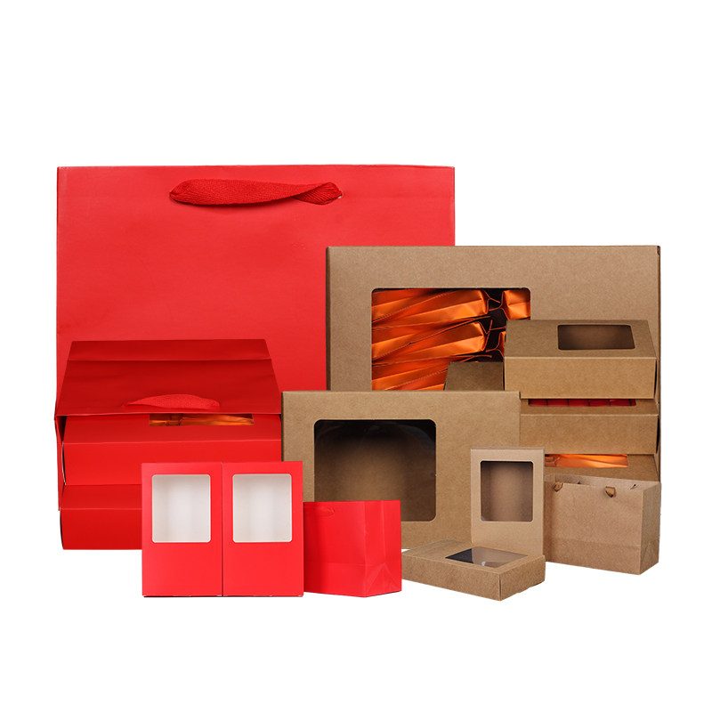 简易牛皮纸pc盒开窗透明pvc茶叶包装盒空盒塑料盒手提袋定制纸盒,淘宝优惠券,粉丝福利购,淘宝优惠卷