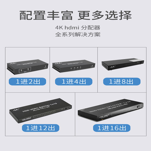 网影 8路hdmi分配器一分八分屏器1进8出4K电视卖场多屏显示分频器 - 图0