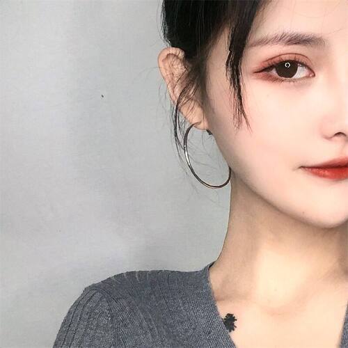 925银圈圈耳环性感圆圈耳圈夸张个性气质简约ins耳饰网红爆款耳钉 - 图0