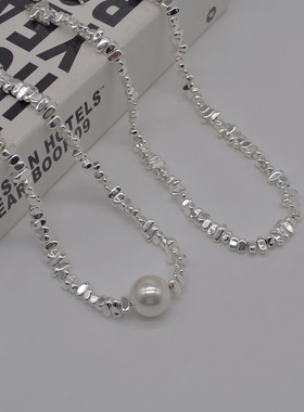 2022年夏季新款碎银串珠珍珠项链