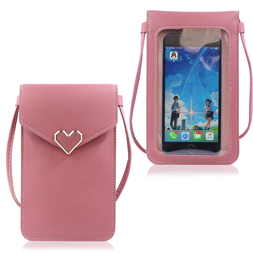 Модная маленькая сумка через плечо, универсальный прозрачный кошелек для школьников, небольшая сумка, ремешок для сумки, в корейском стиле, сенсорный экран