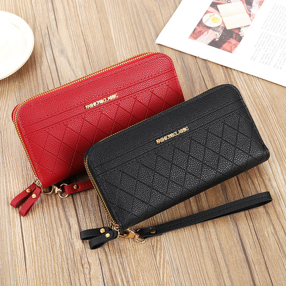 Plaid Double Layer Korean Style Wallet Ladies New Large Capacity