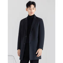 Autumn-winter-style down liner Two-sided wool coat mens medium length thickened wool jacket Non cashmere neko windsuit